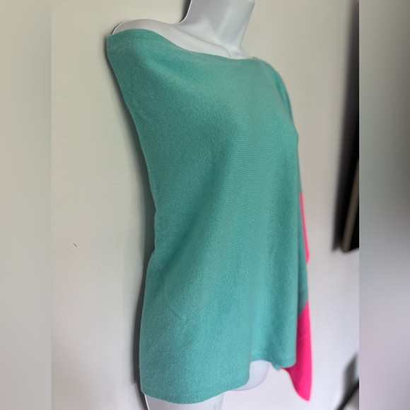 NWT Lillly Pulitzer Kinnon wrap Breakwater B resort Colorblock poncho pullover - Picture 4 of 12